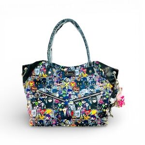 Tokidoki Robbery Print Tote Bag Purse Handbag w/ Unicorno Bag Charm Rare HTF NEW